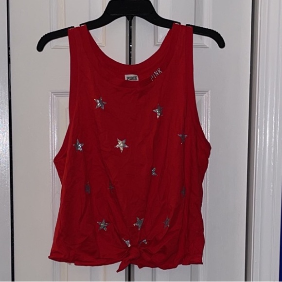 NWOT VS PINK Red and Silver Stars Tank - Picture 3 of 8